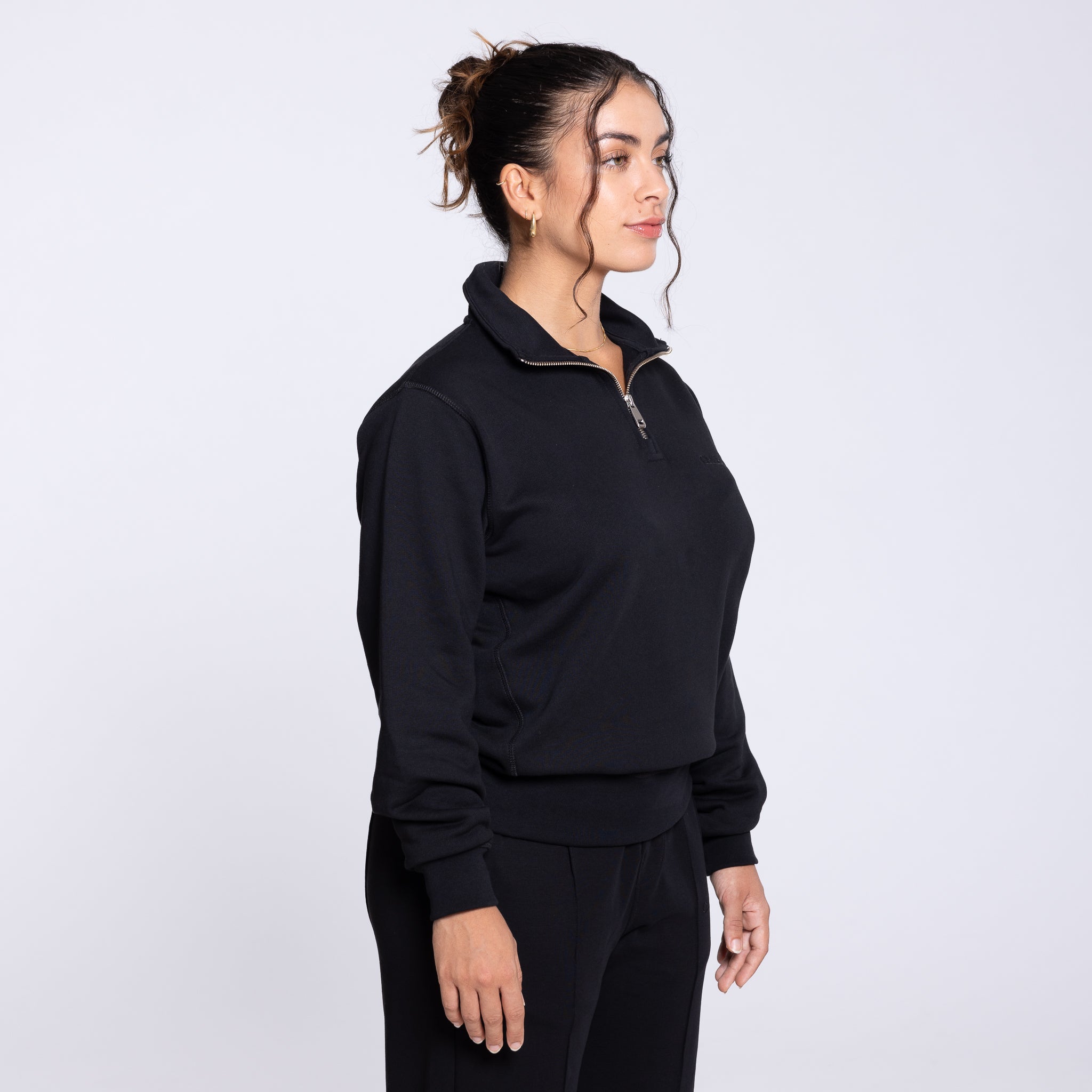 side view Major Half Zip Black