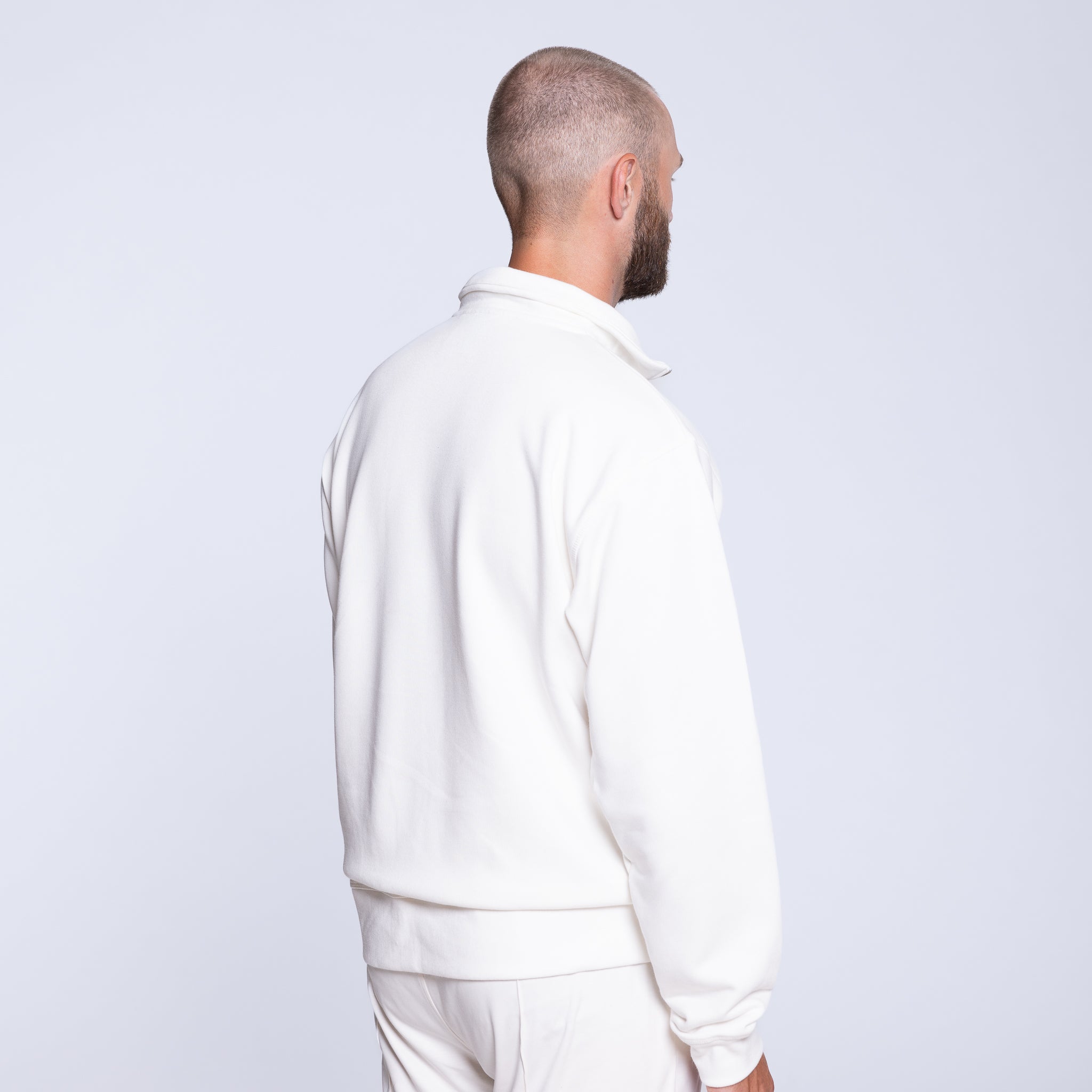 men Major Half Zip in Ecru