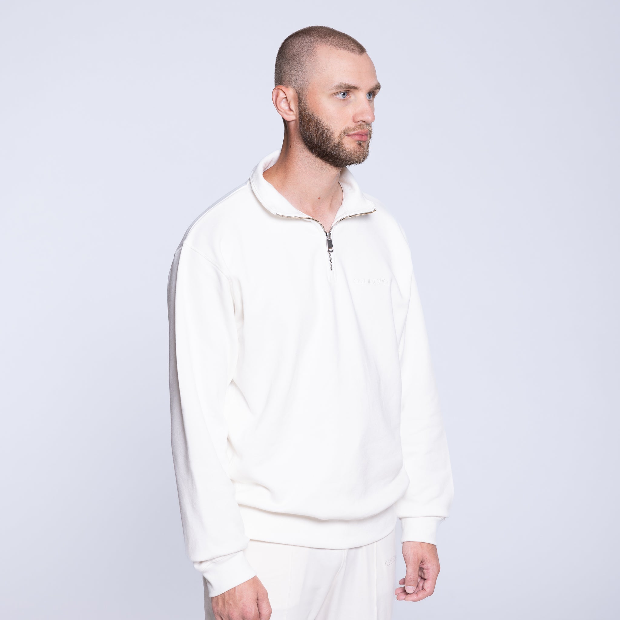 Major Half Zip in Ecru